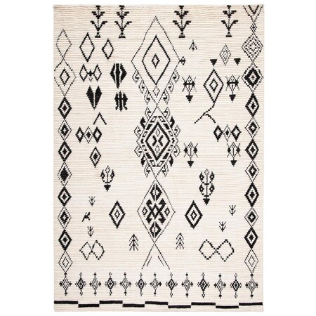 Safavieh 6 ft. 7 in. x 9 ft. Kenya 176Z Hand Knotted Rectangle Area Rug Ivory & Black KNY176Z-6